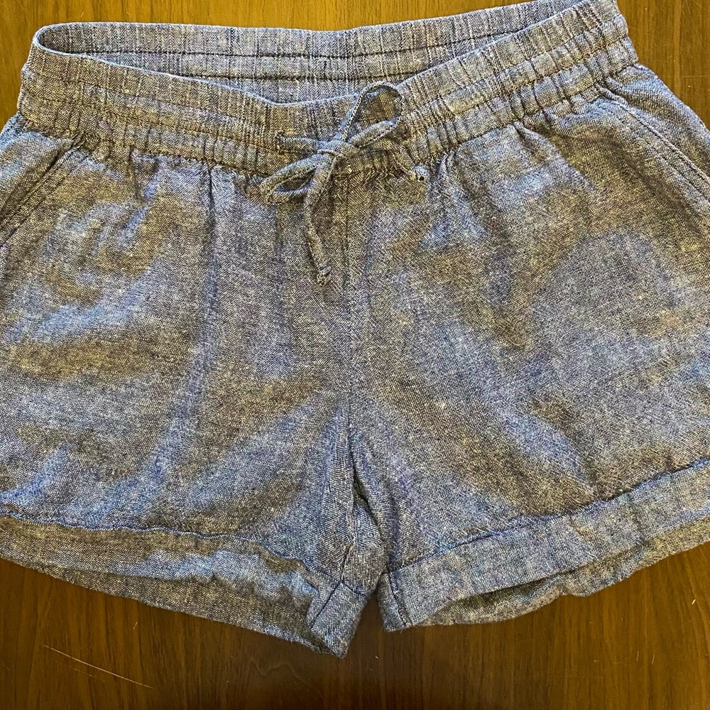 Old Navy Linen Blend Blue Women's Shorts